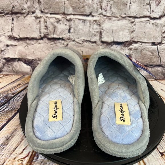 Dearfoams No Sweat Comfort Women's Gray Super Comfy Memory Foam Slippers L 9.5 - Picture 3 of 9